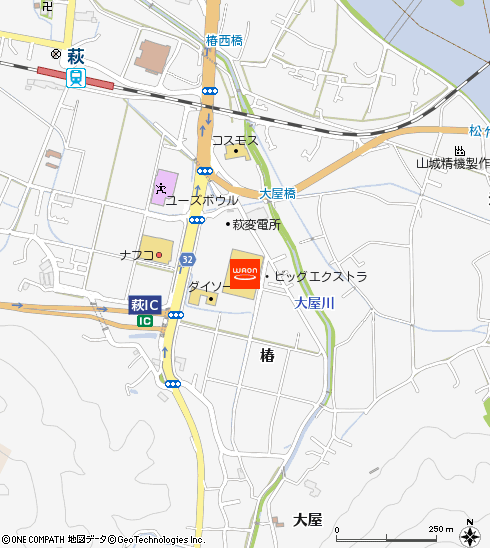 ザ・ビッグエクストラ萩店付近の地図